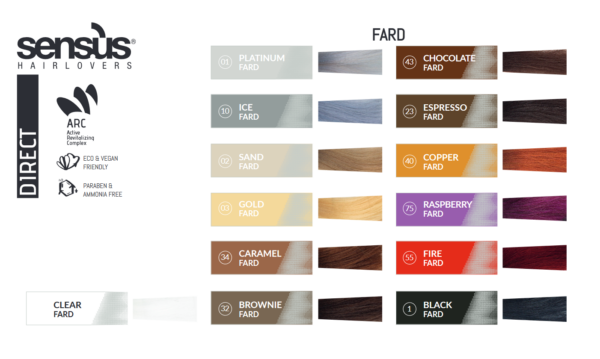 Farbkarte Direct (Pastell, Fluo, Bang, Fard)